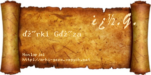 Árki Géza névjegykártya
