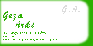geza arki business card