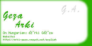 geza arki business card